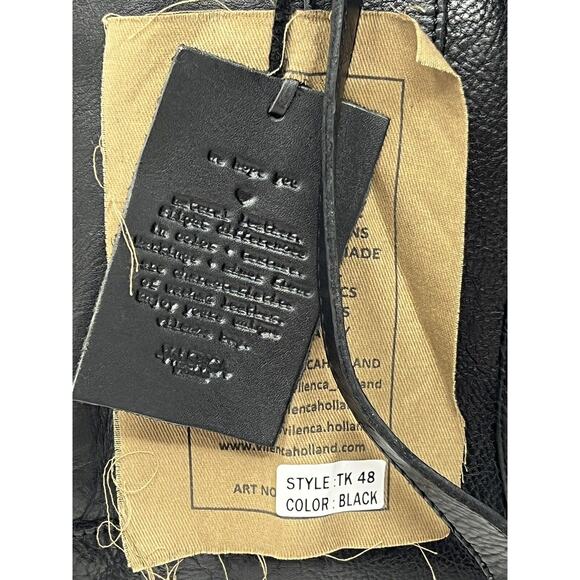Vilenca Holland Backpack Distressed Leather Woven Braided Black NWT TK48 main image 14